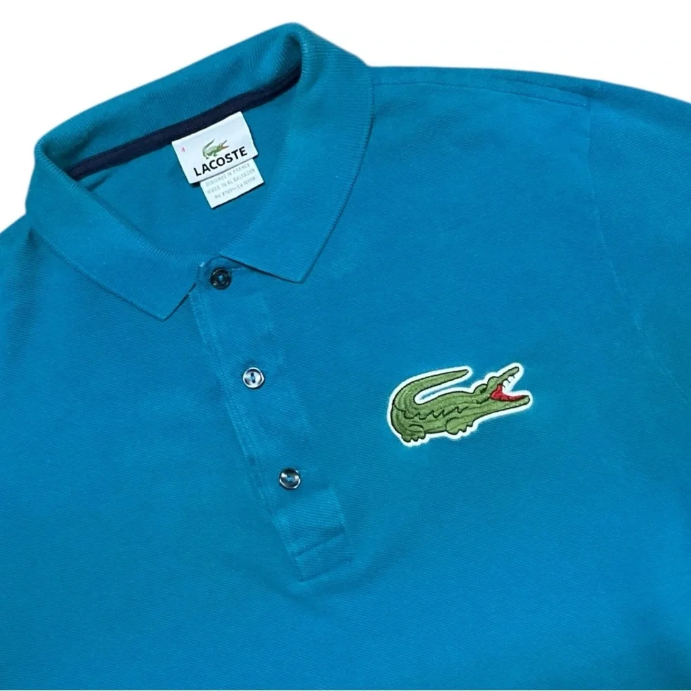 🐊 LACOSTE‎ Men’s Polo Shirt Size 4 (M) 🔵 Blue Cotton Classic |